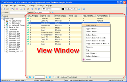 DBFWonder 2007 Trial Screenshot